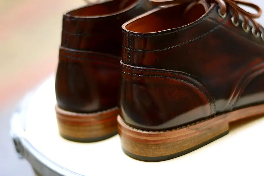 446 Derby Hi-Cut Burgundy Wooden Soles