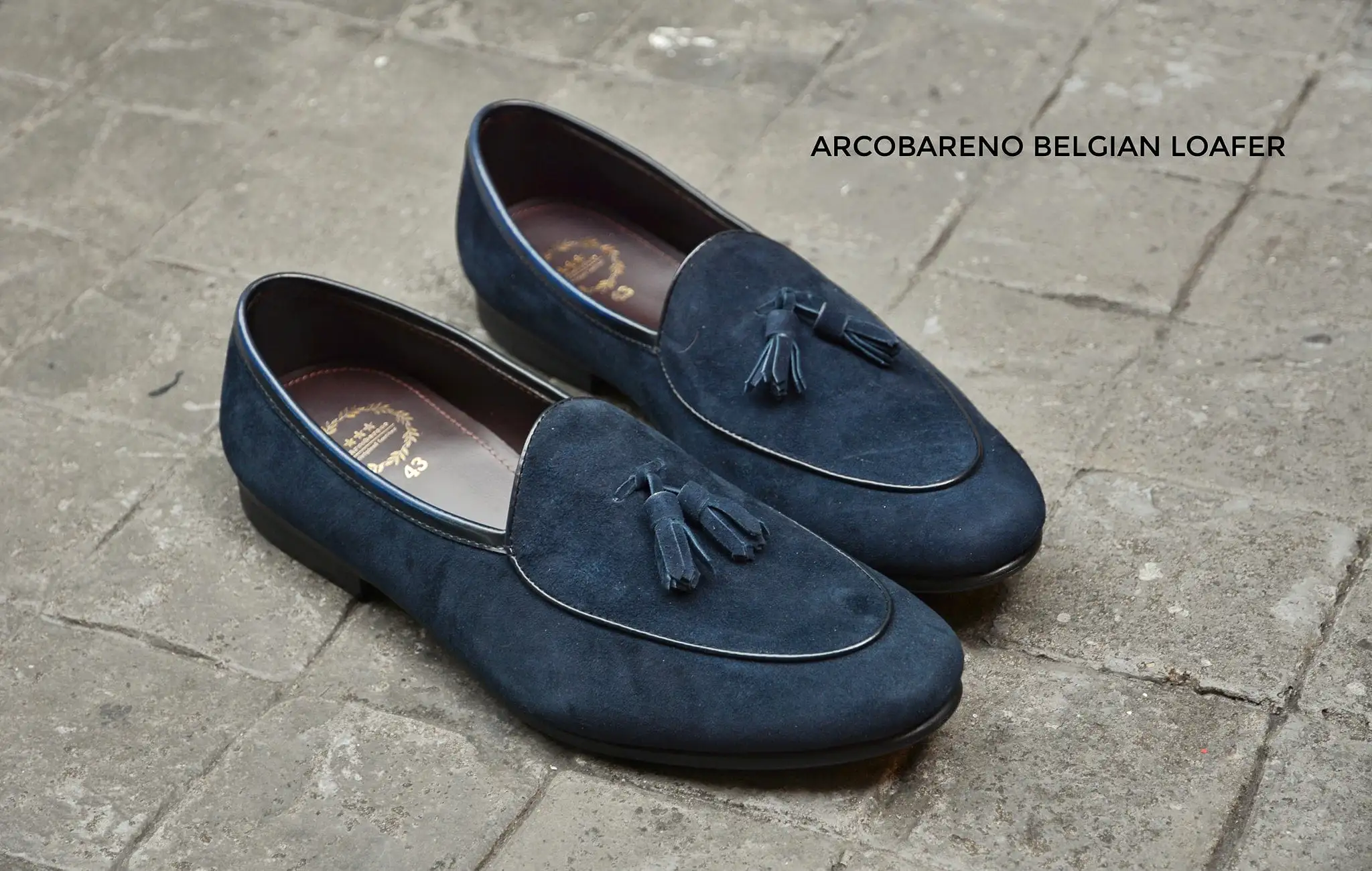 503-2 Tassel Suede Dark Aqua Belgian Loafers