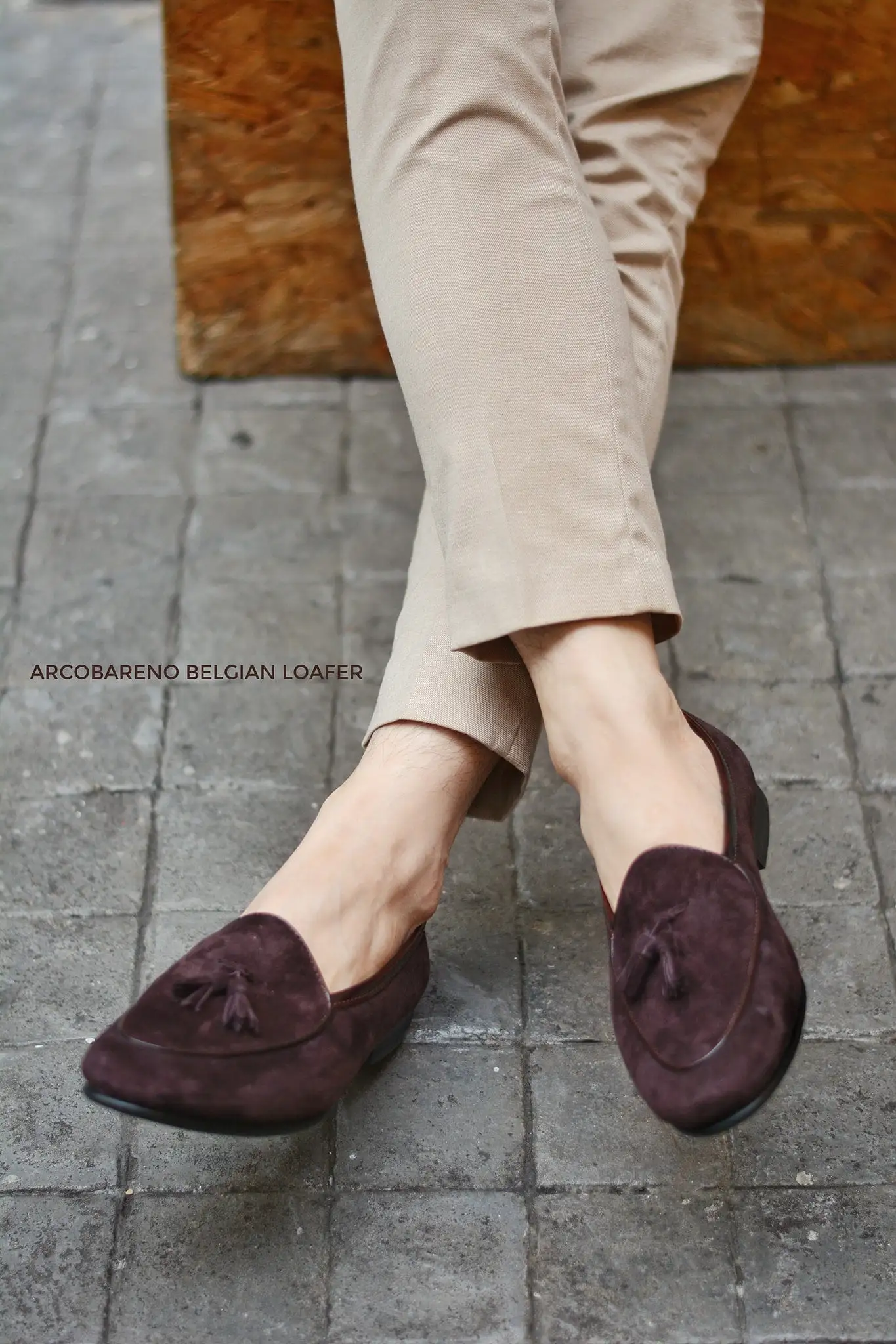 503-2 Tassel Suede Dark Brown Belgian Loafers