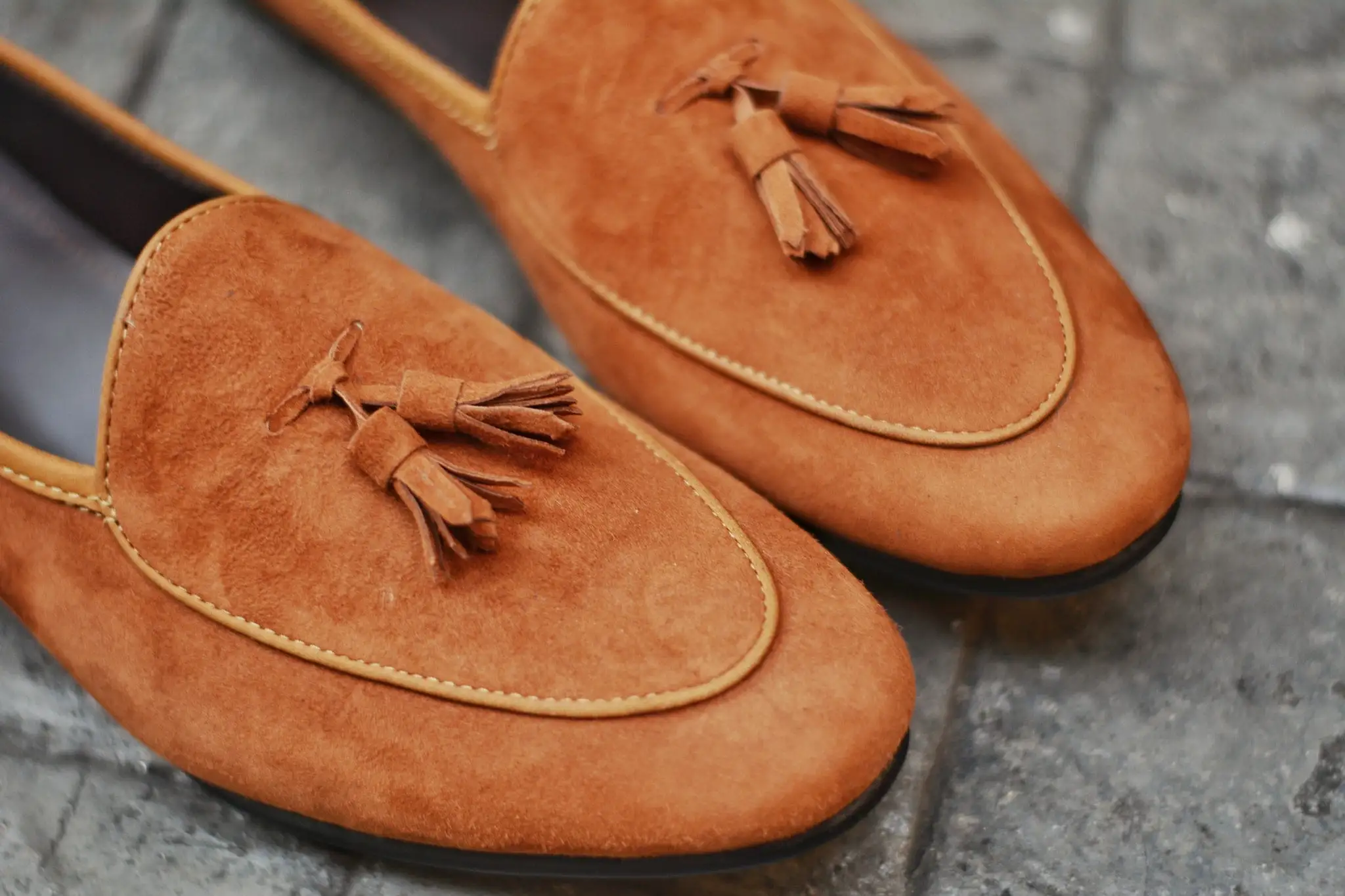 503-2 Tassel Suede Whisky Belgian Loafers