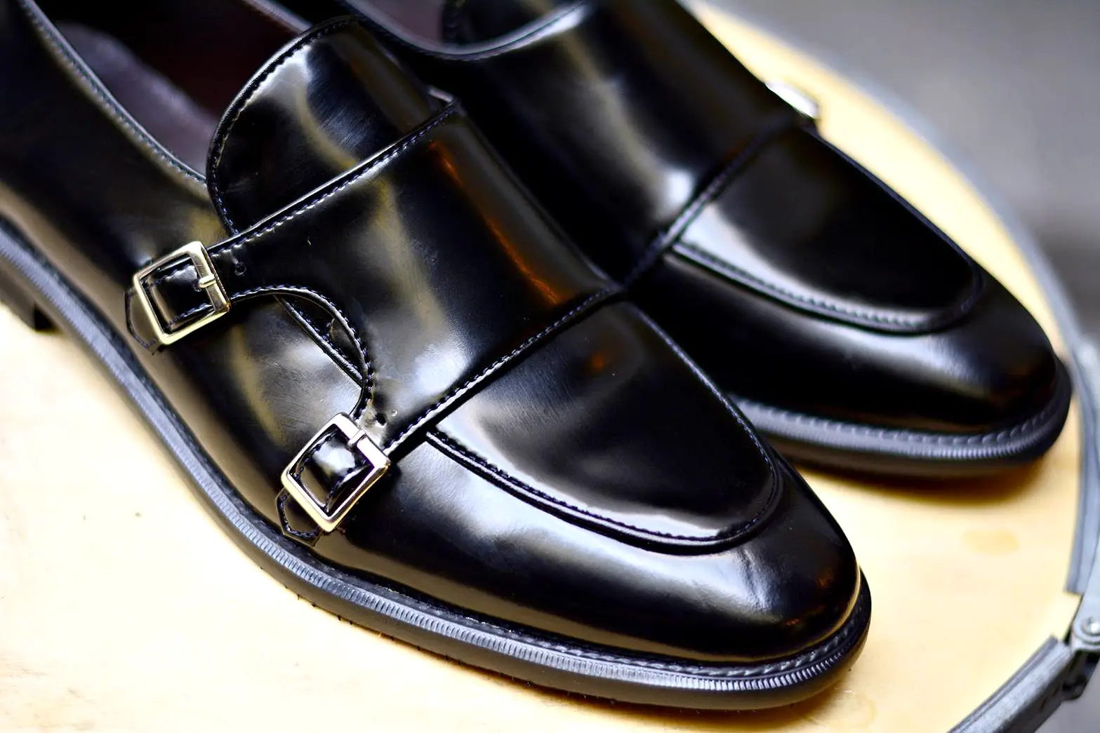 504 Double Monk Strap Black