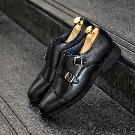 504 New Double Monk Strap Matt Black