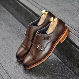 504 New Double Monk Strap Mocha Painted