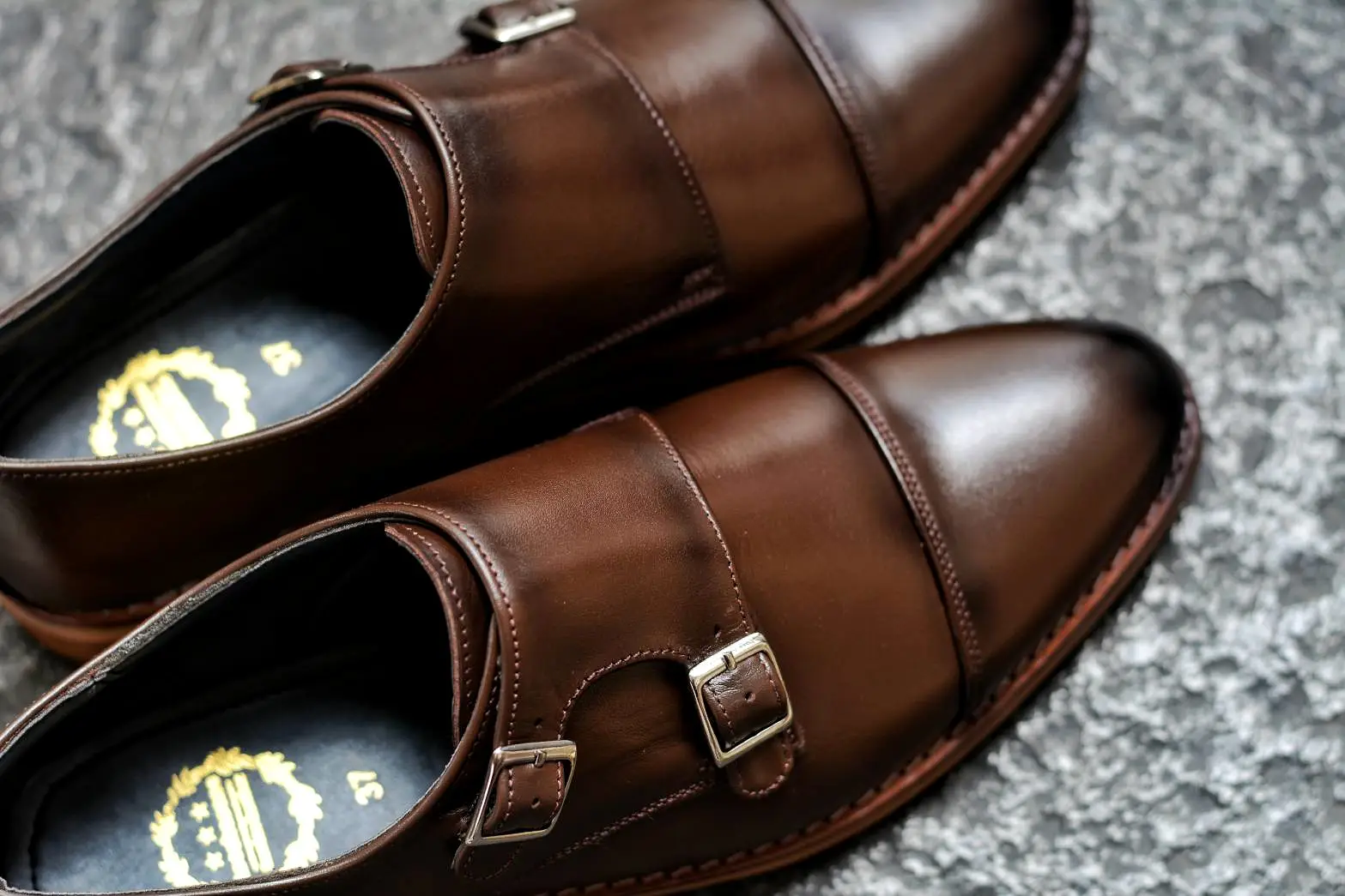 504 New Double Monk Strap Mocha Painted