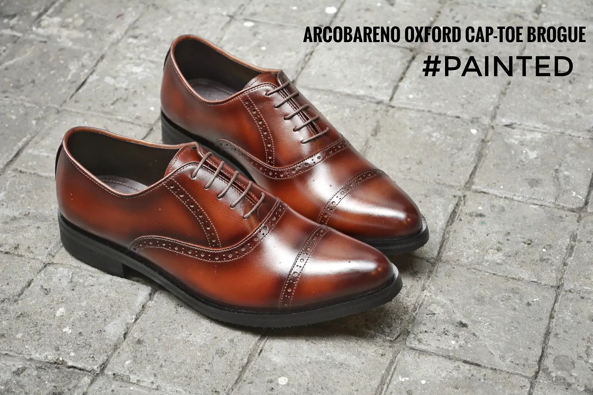 507-1 Brogue Shoe Burgundy Painted