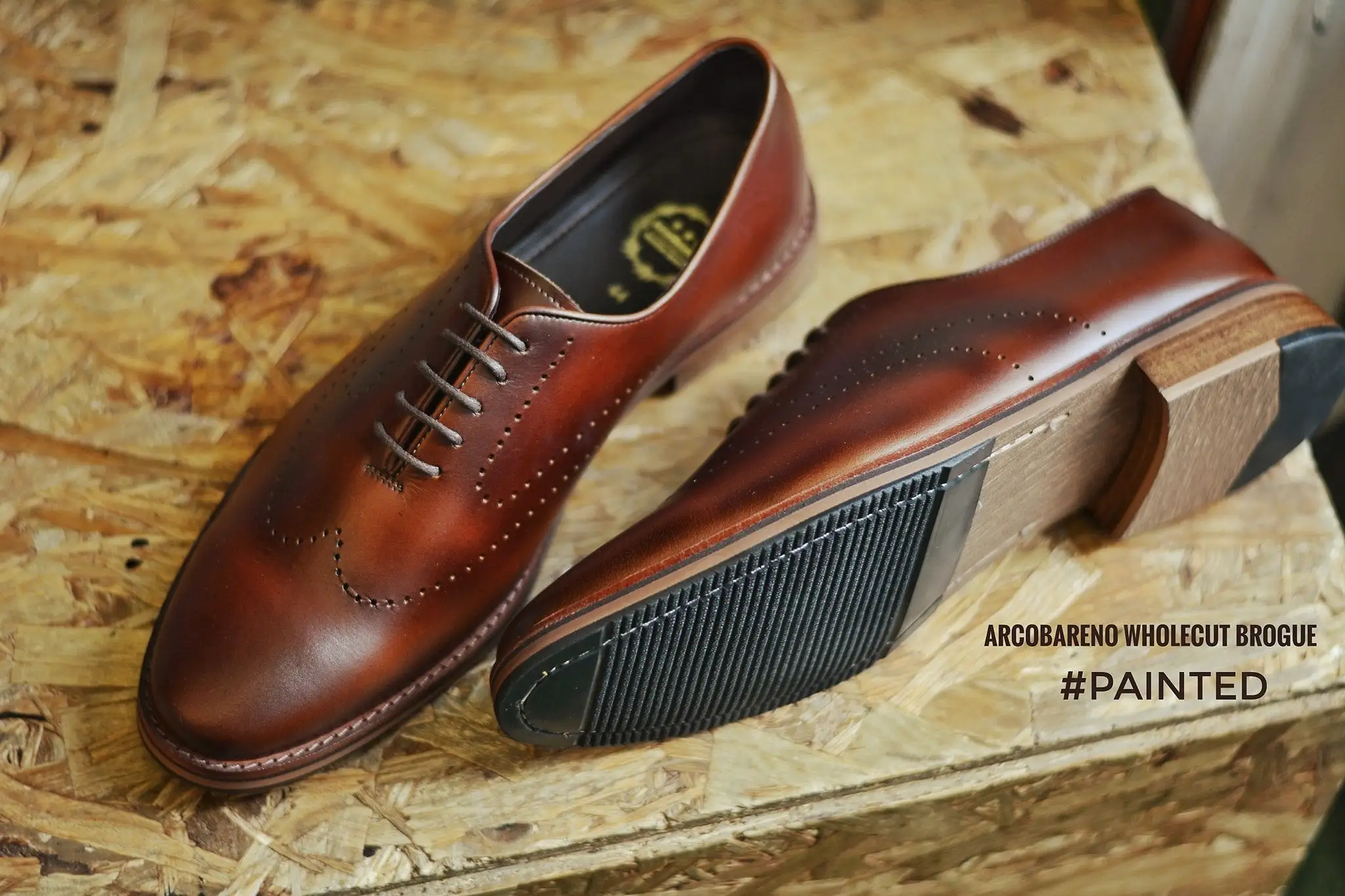 507-1 Brogue Wholecut Caramel Painted