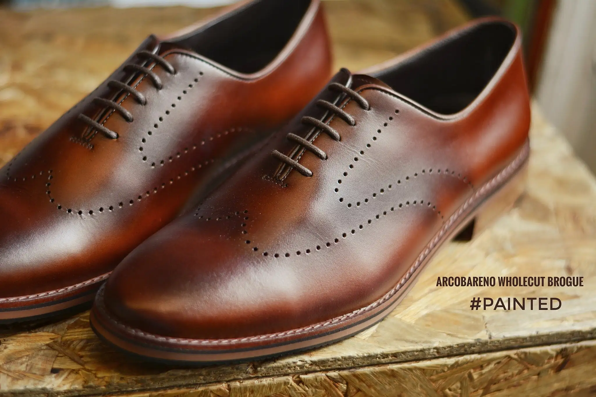 507-1 Brogue Wholecut Caramel Painted