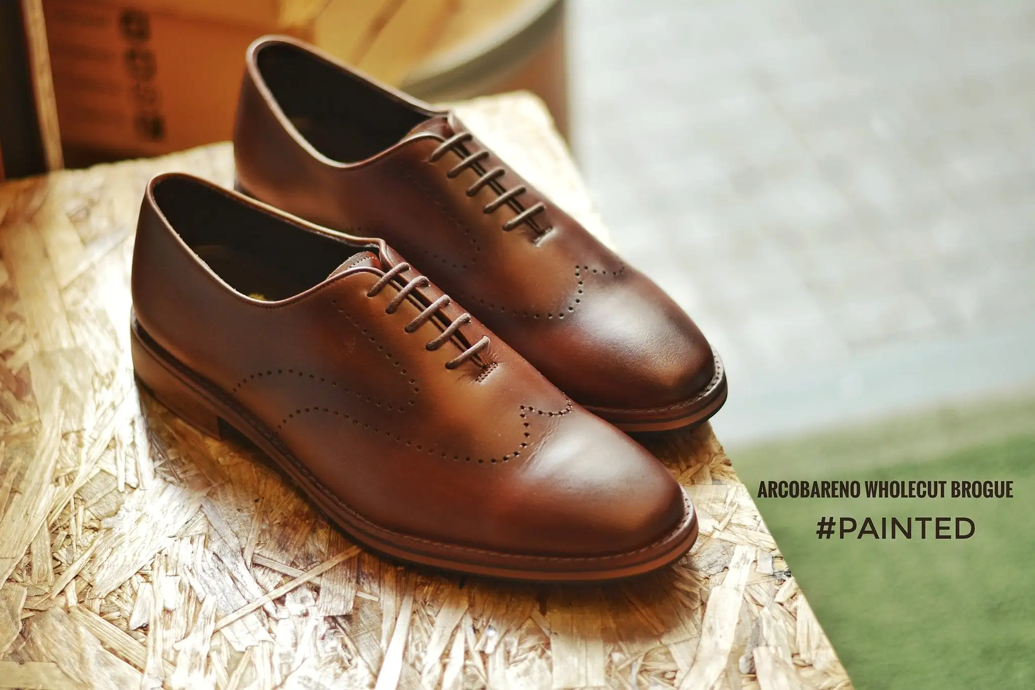 507-1 Brogue Wholecut Caramel Painted