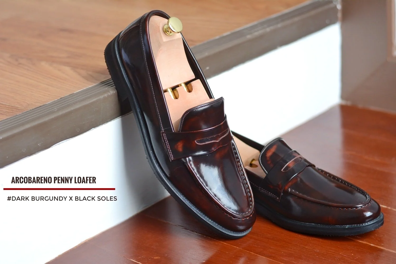 509 Penny Loafer Burgundy - Black Rubber Sole