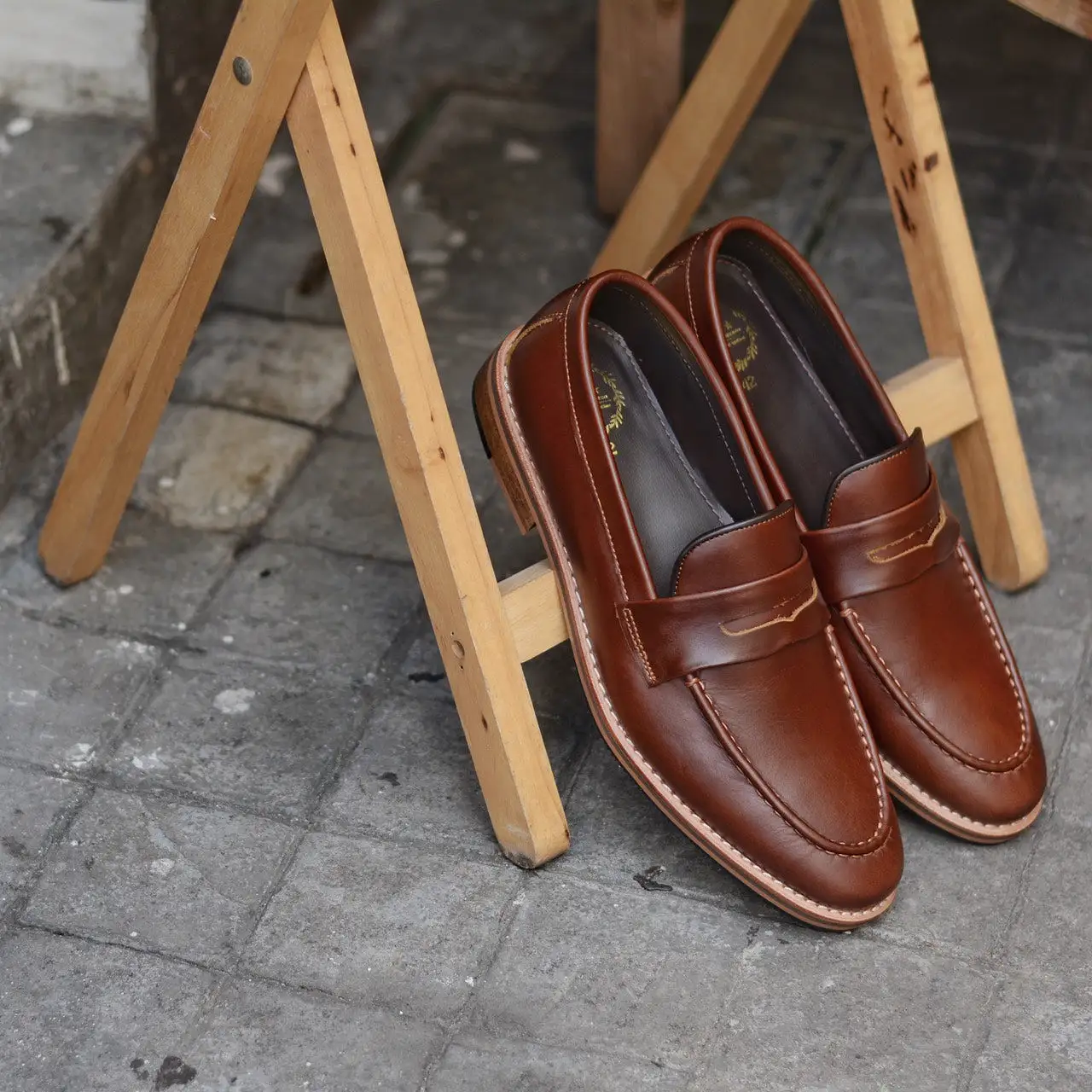 509 Penny Loafer Matt Caramel - Wooden Sole