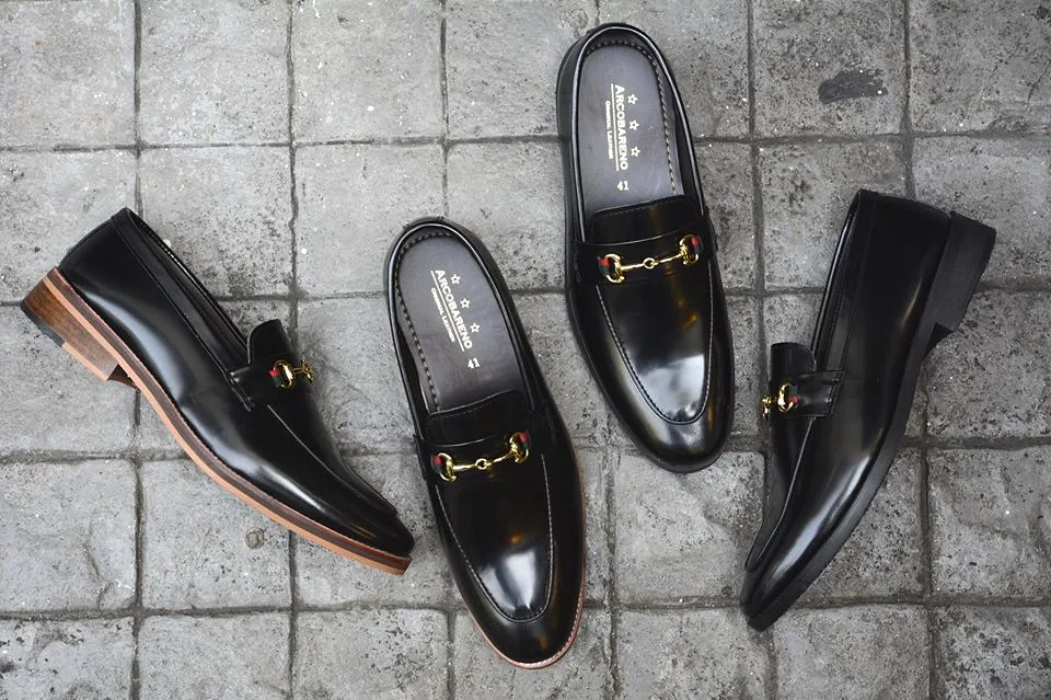 702-2 Horsebit Black Loafer Wooden Sole