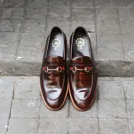 702-2 Horsebit Burgundy Loafer Wooden Sole