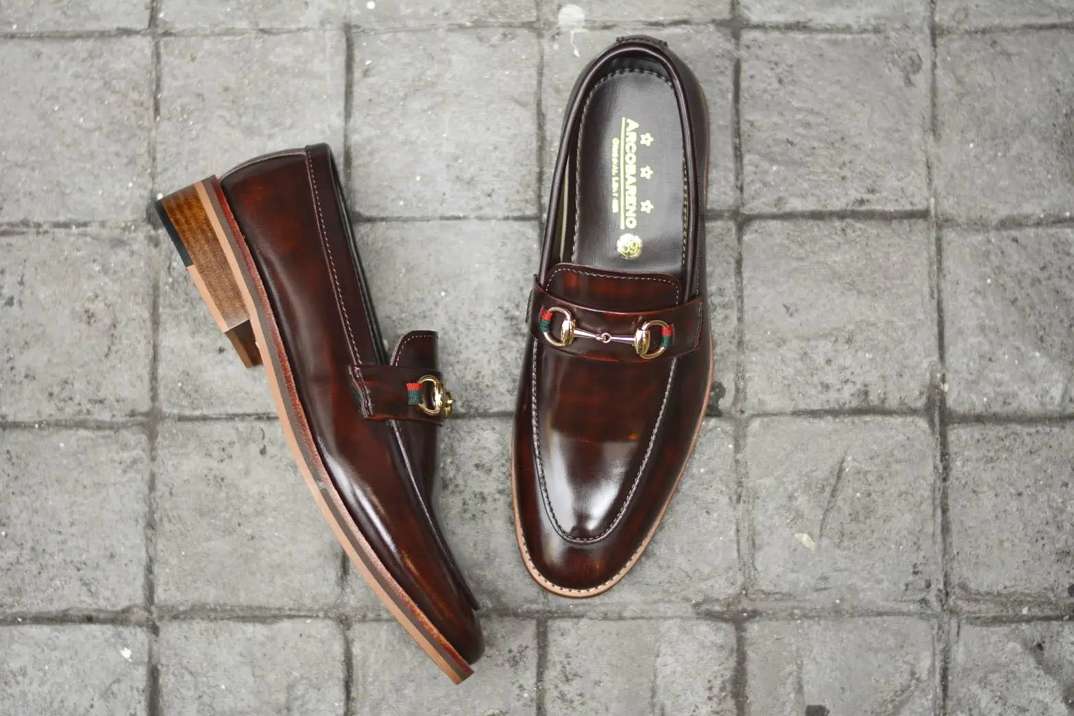 702-2 Horsebit Burgundy Loafer Wooden Sole