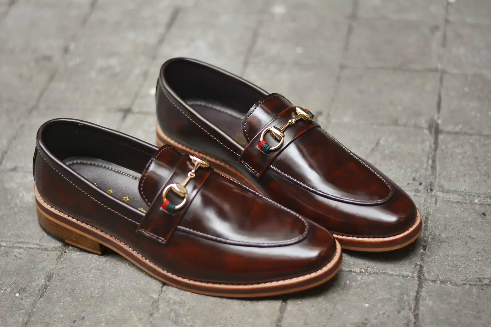 702-2 Horsebit Burgundy Loafer Wooden Sole