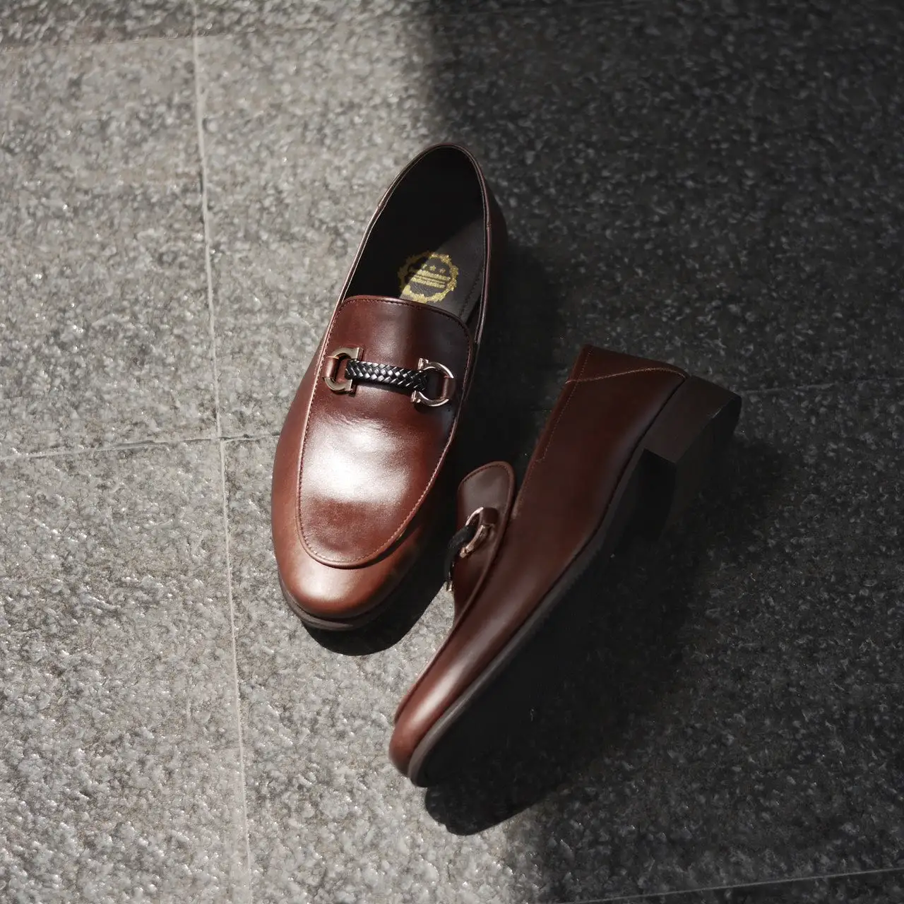 702 2in1 Horsebit Plait Loafer X Matt Caramel