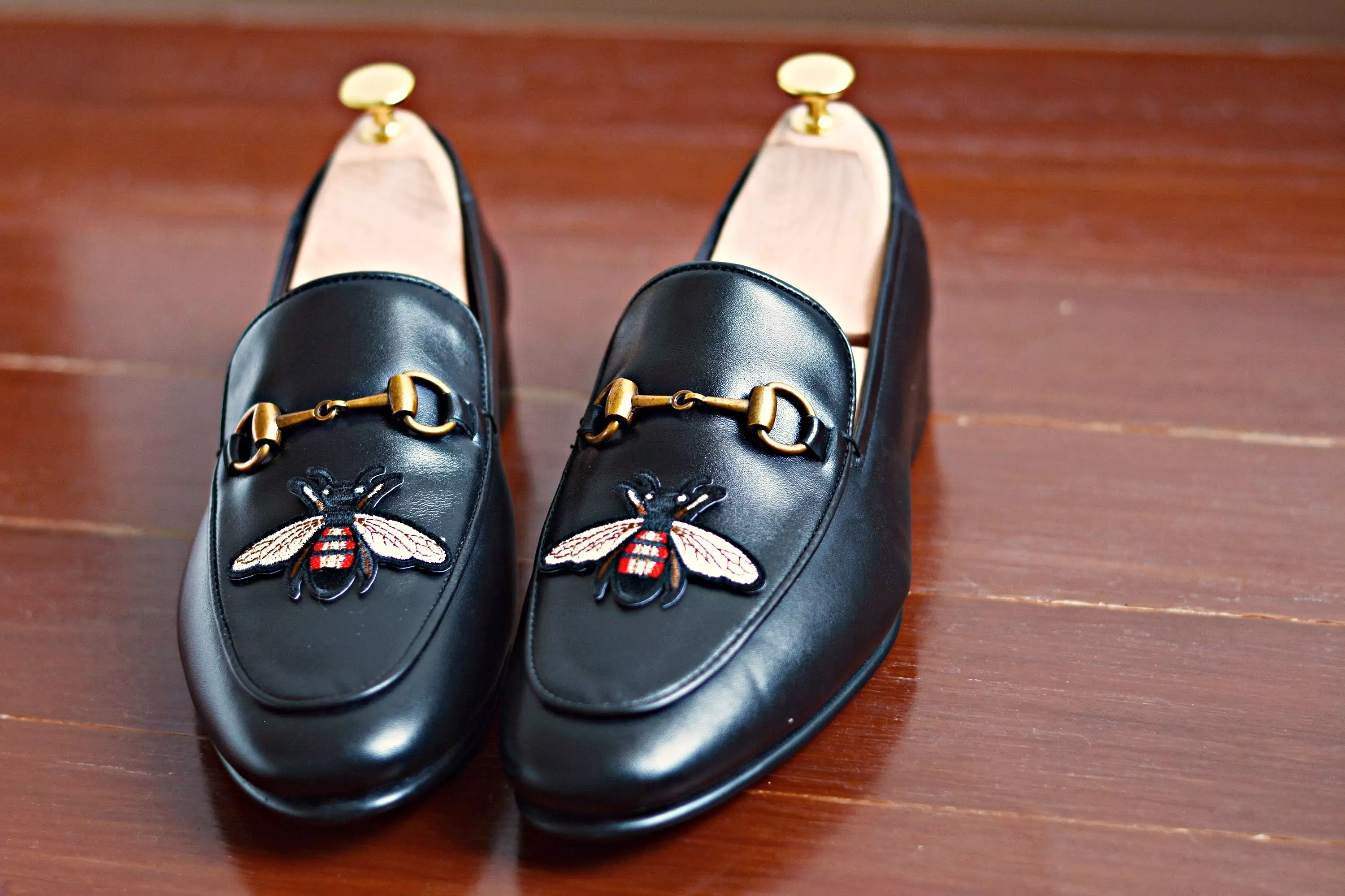 702 2n1 Horsebit Black Loafer Embroidery