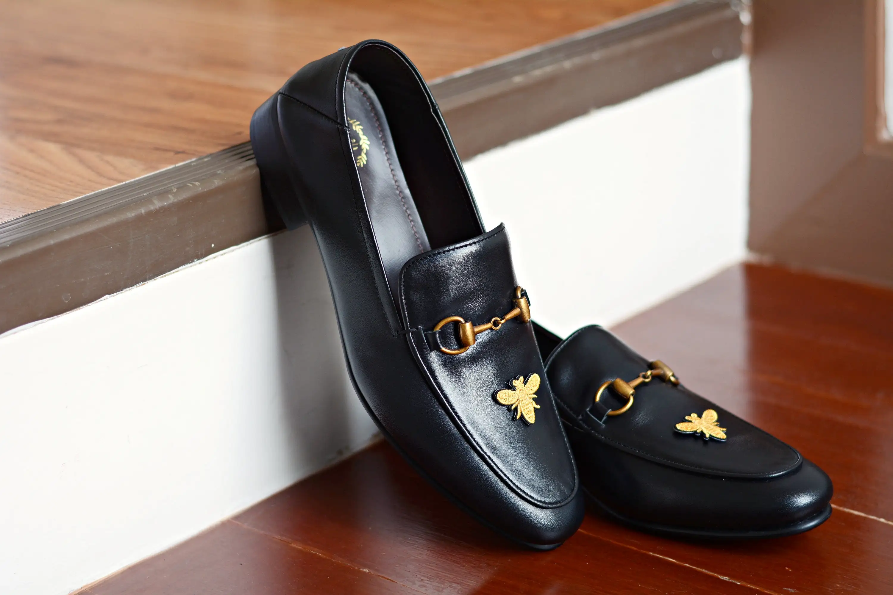 702 2n1 Horsebit Black Loafer Embroidery