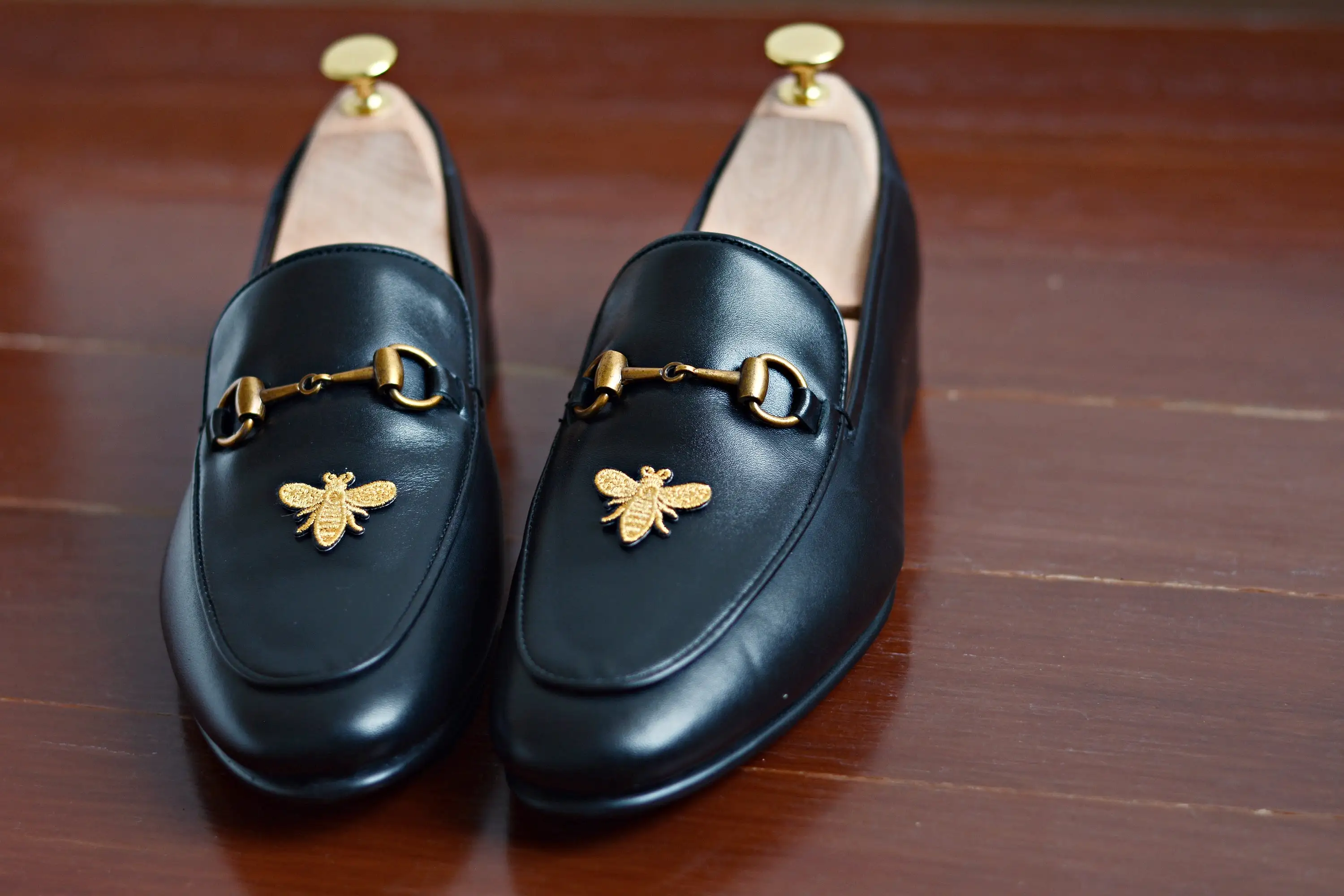 702 2n1 Horsebit Black Loafer Embroidery