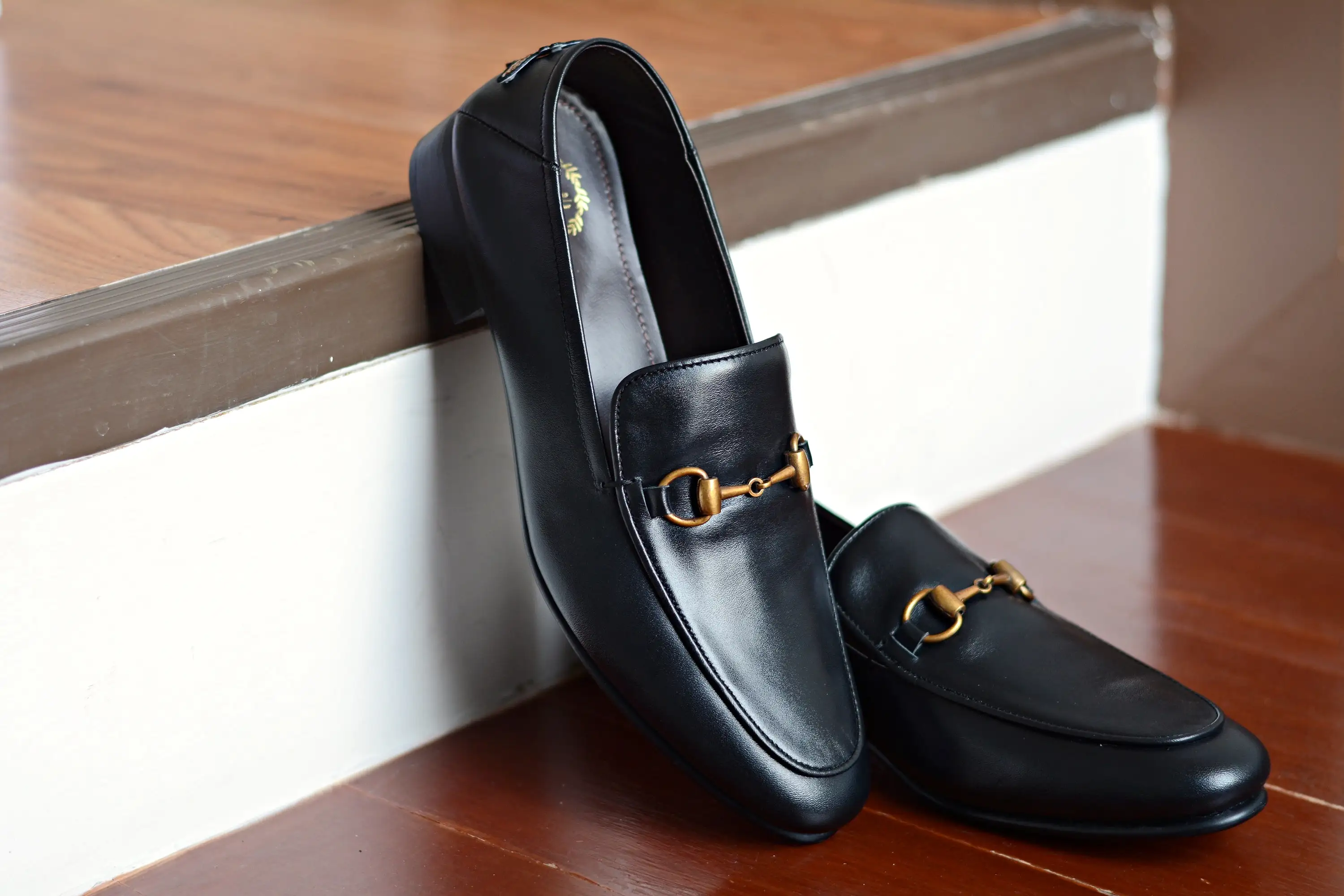 702 2n1 Horsebit Black Loafer Embroidery