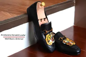 702 2n1 Horsebit Black Loafer Lion Embroid