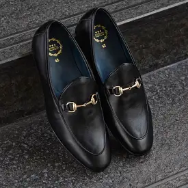 702-4 Horsebit Belgian Loafer MattBlack