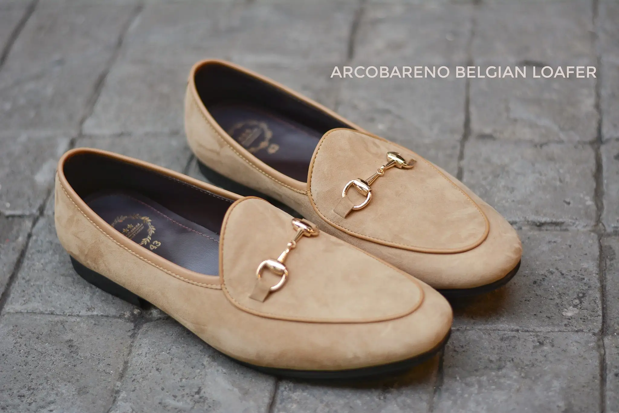 702-4 Horsebit Suede Beige Belgian Loafers