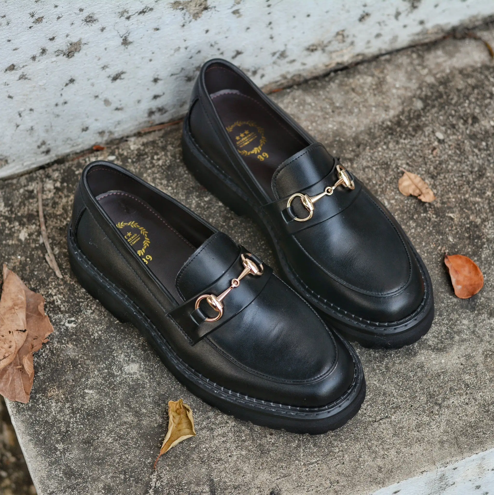 702 EXT 6 CM Horsebit Loafer Matt Black