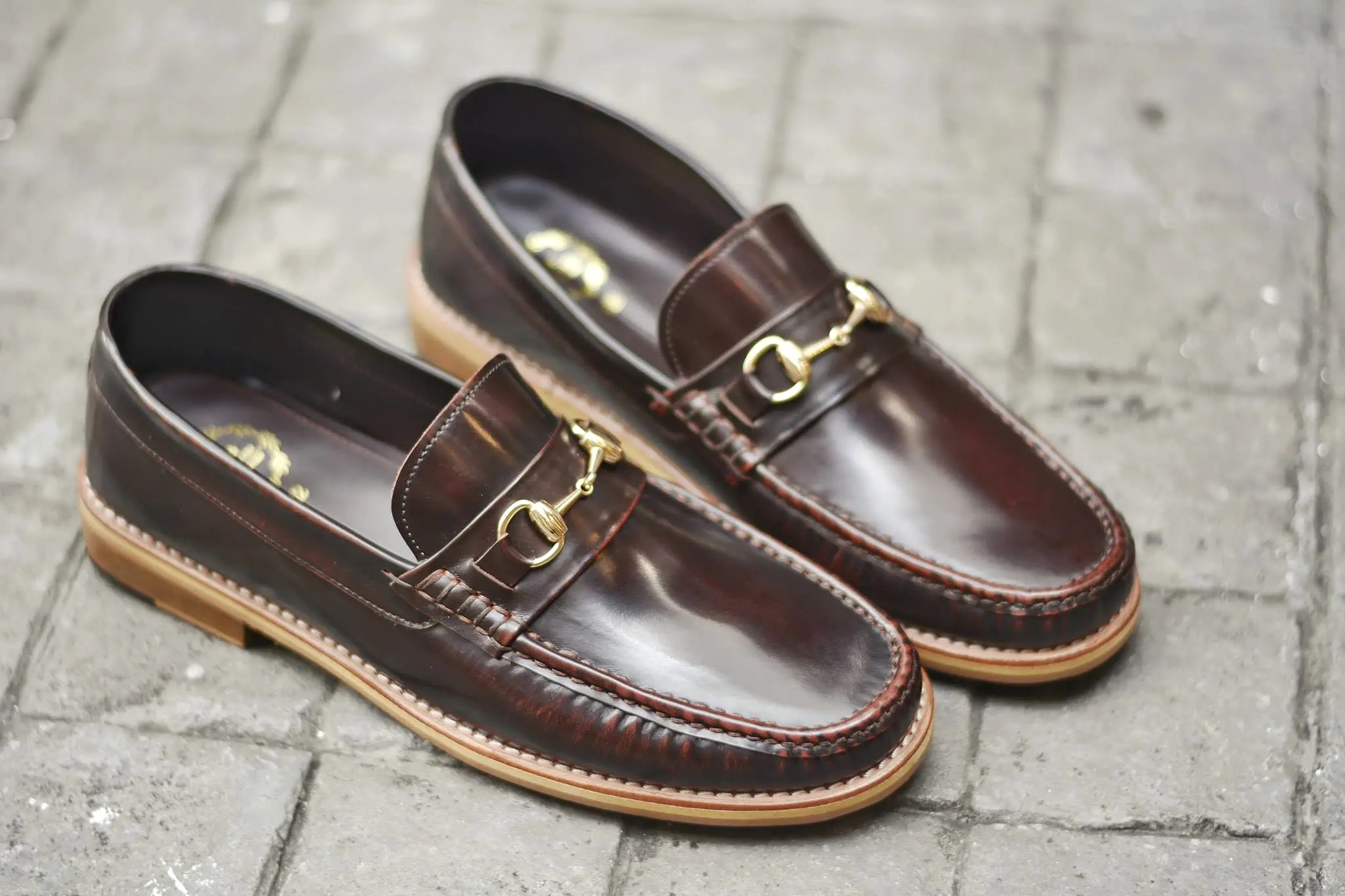 703 Wide Front Horsebit Loafer Burgundy