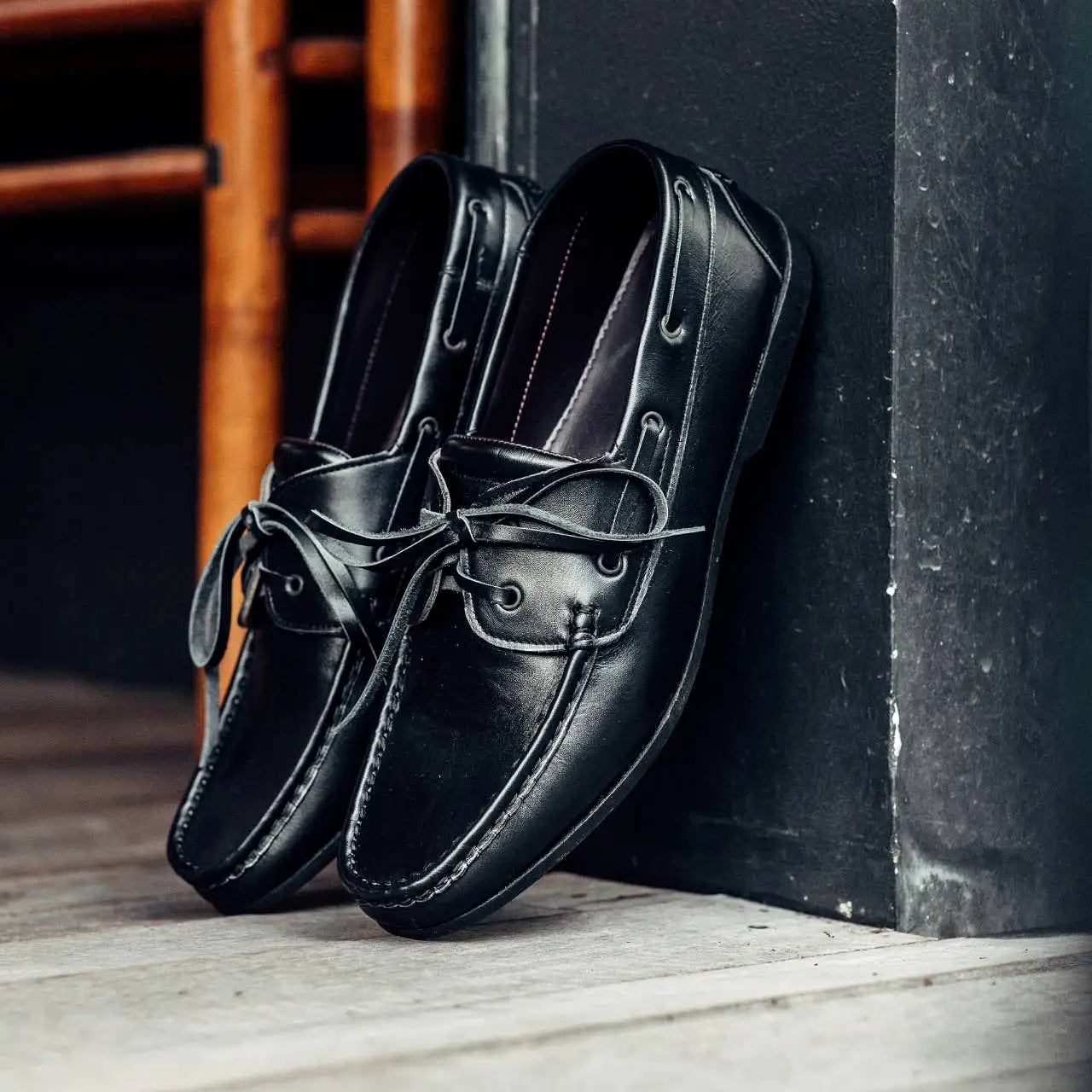 825 Boat Shoe - Matt Black