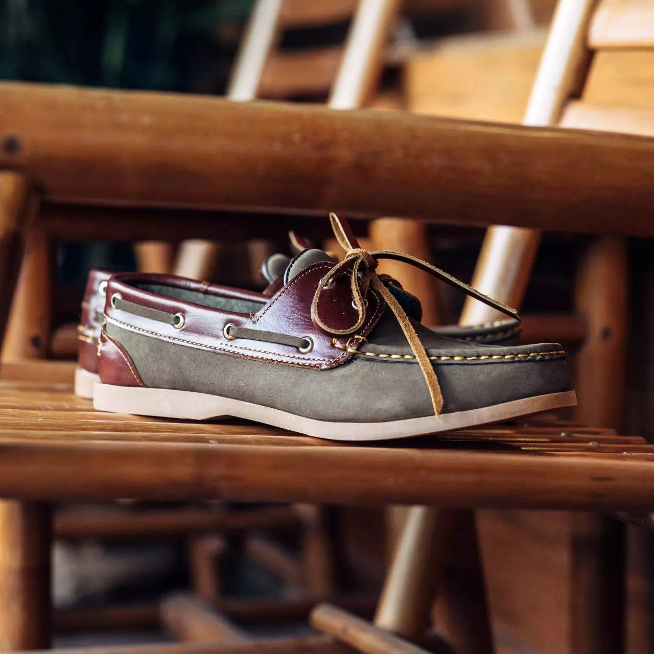 825 Boat Shoe - Olive+Caramel