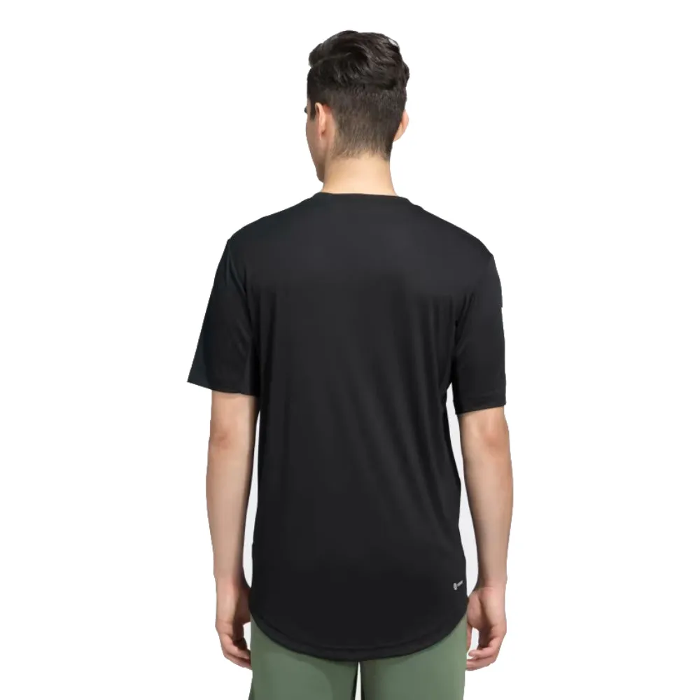 Adidas Men's Club 3 Stripes Tennis Tee (Pure Black)