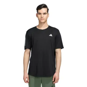 Adidas Men's Club 3 Stripes Tennis Tee (Pure Black)