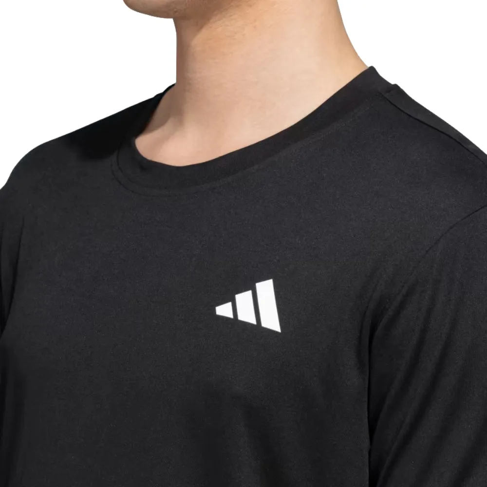 Adidas Men's Club 3 Stripes Tennis Tee (Pure Black)