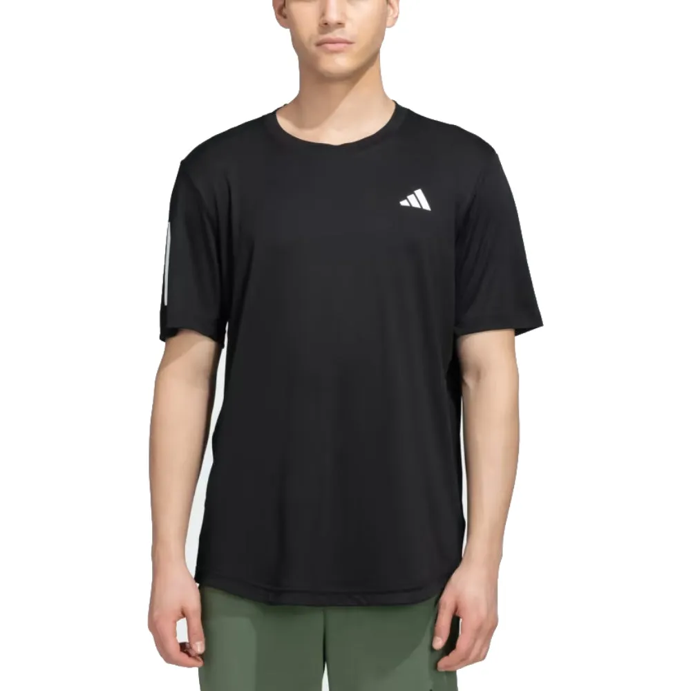 Adidas Men's Club 3 Stripes Tennis Tee (Pure Black)