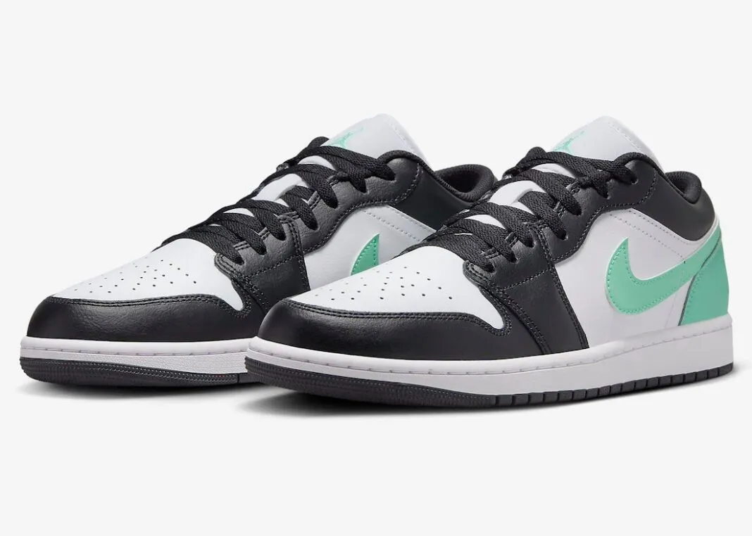 Air Jordan 1 Low Green Glow White Black 553558-131