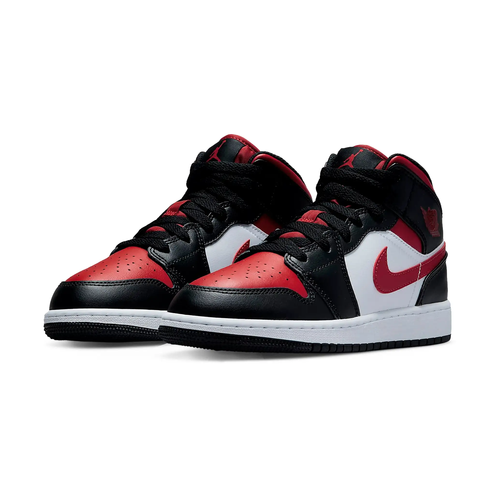 Air Jordan 1 Mid Black Fire Red (GS)