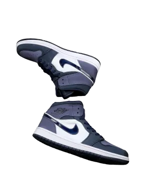 AIR JORDAN 1 MID OBSIDIAN/SANDED PURPLE-WHITE