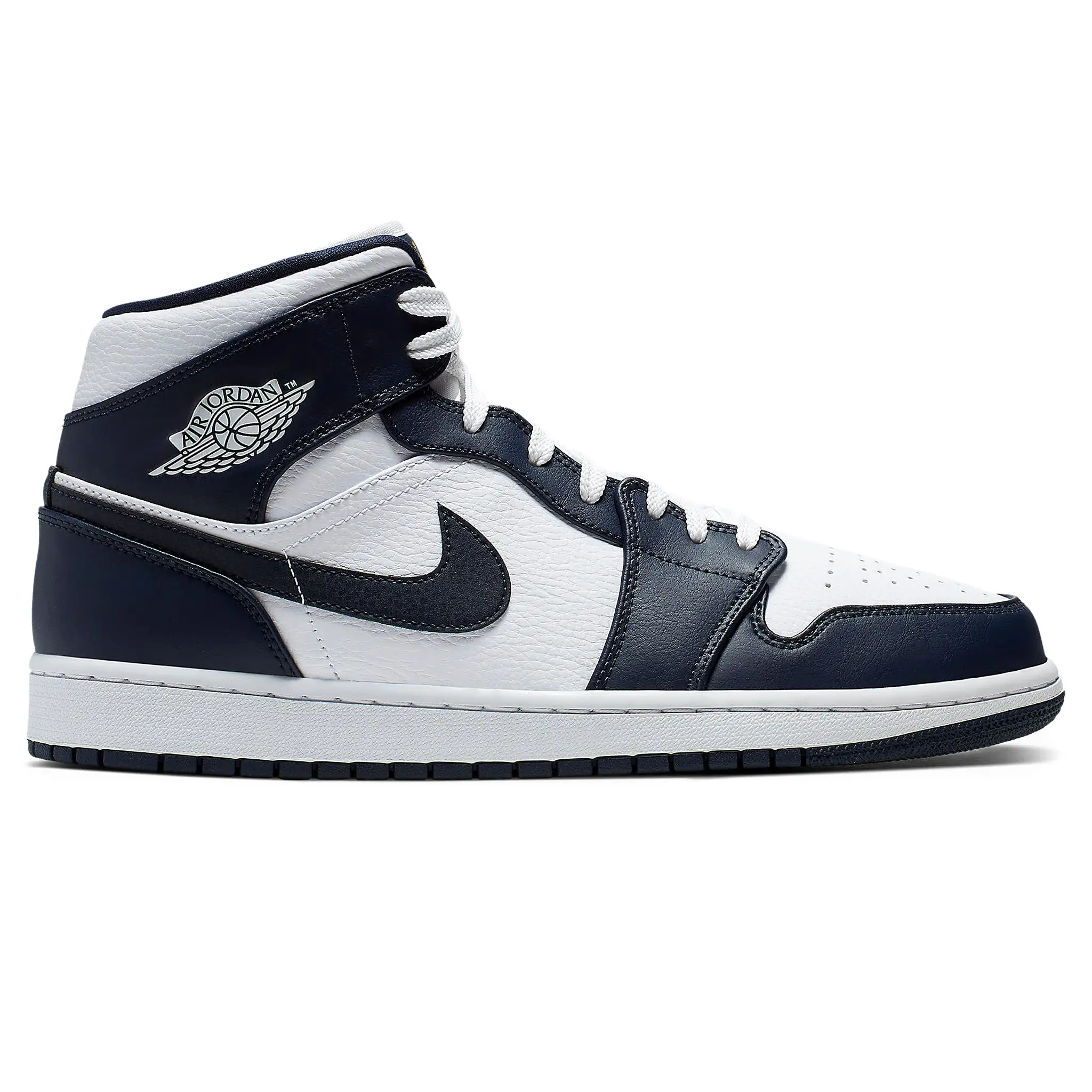 Air Jordan 1 Mid White Metallic Gold Obsidian