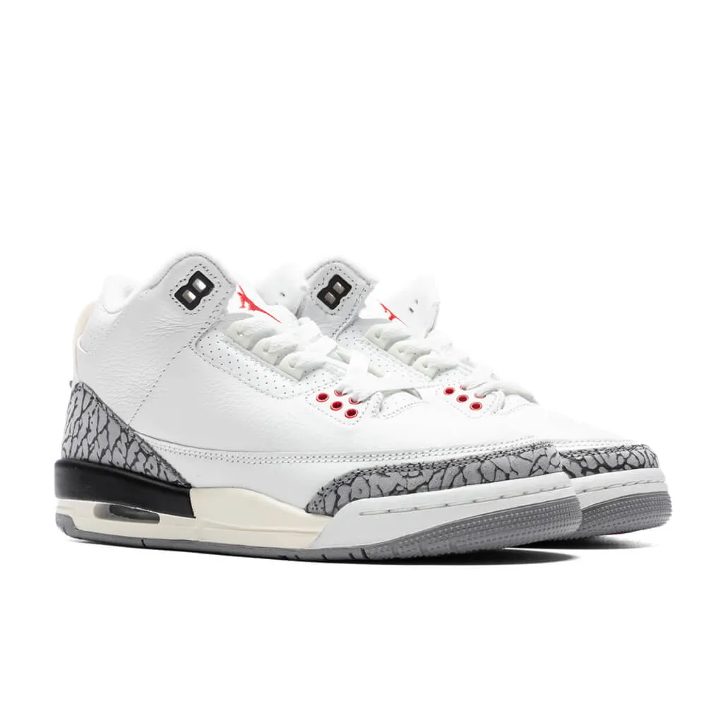 Air Jordan 3 Retro (GS) White Cement Reimagined - Summit White/Fire Red