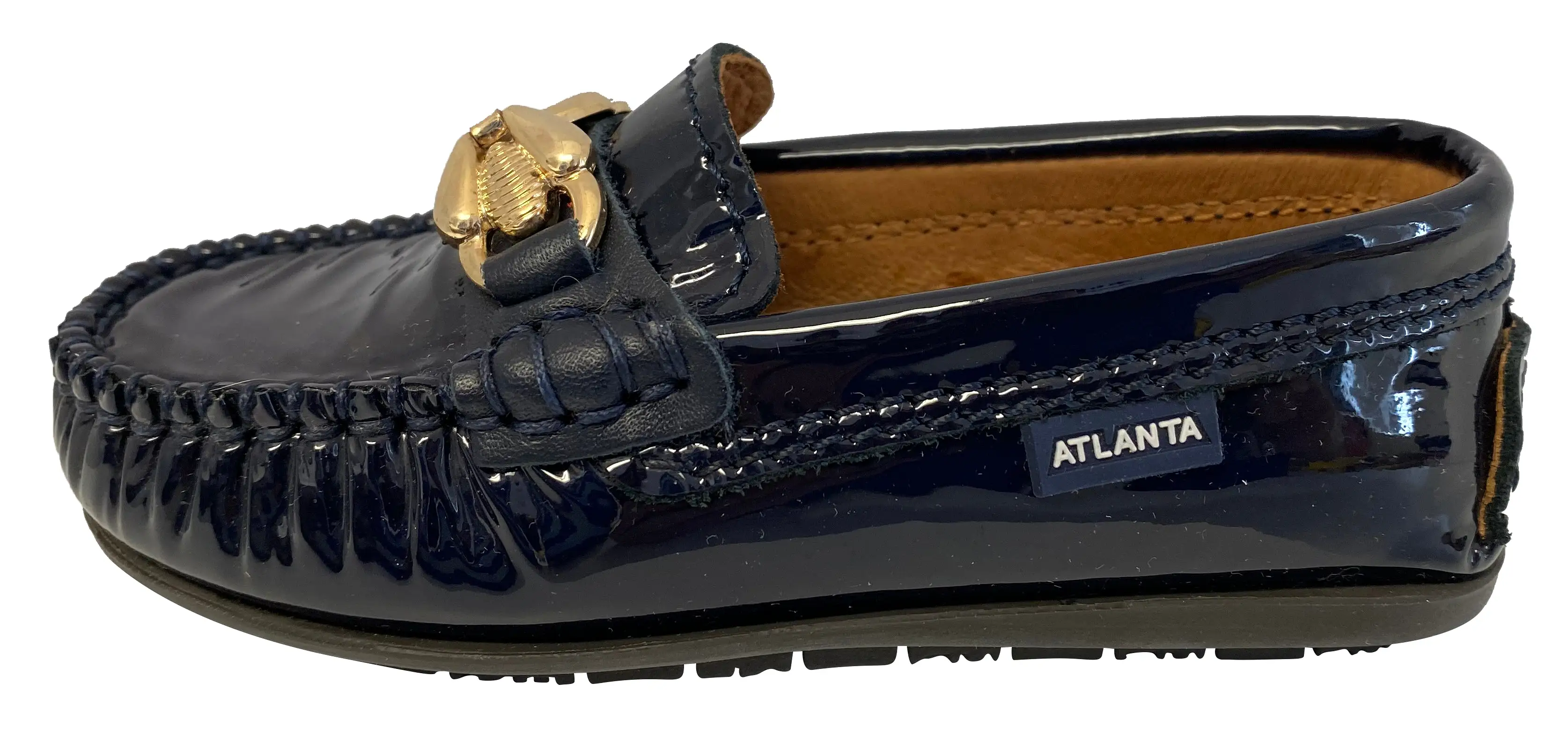 Atlanta Mocassin Boy's & Girl's Ornament Moccasin, Navy Blue