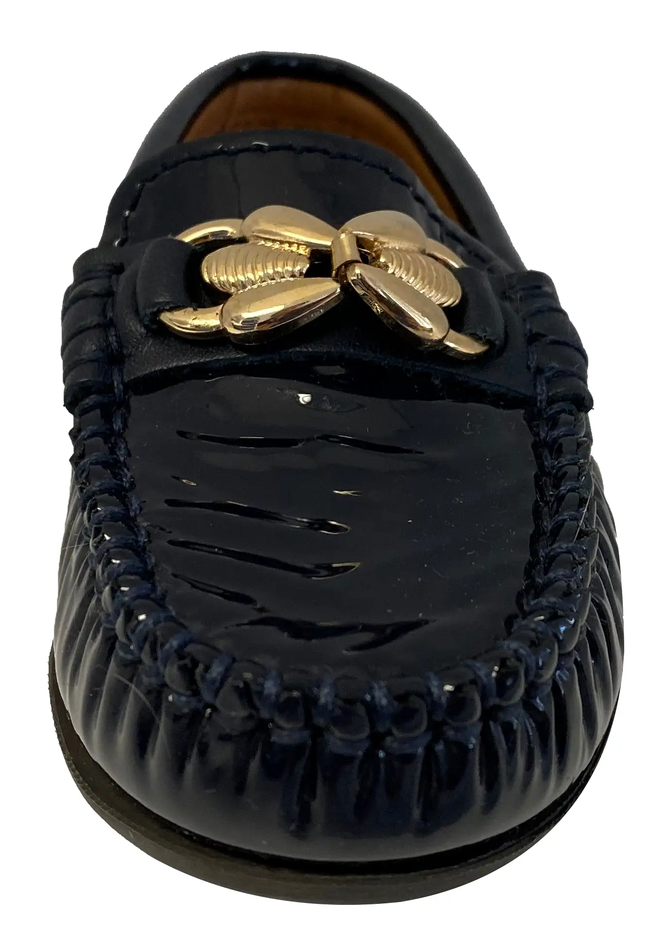 Atlanta Mocassin Boy's & Girl's Ornament Moccasin, Navy Blue