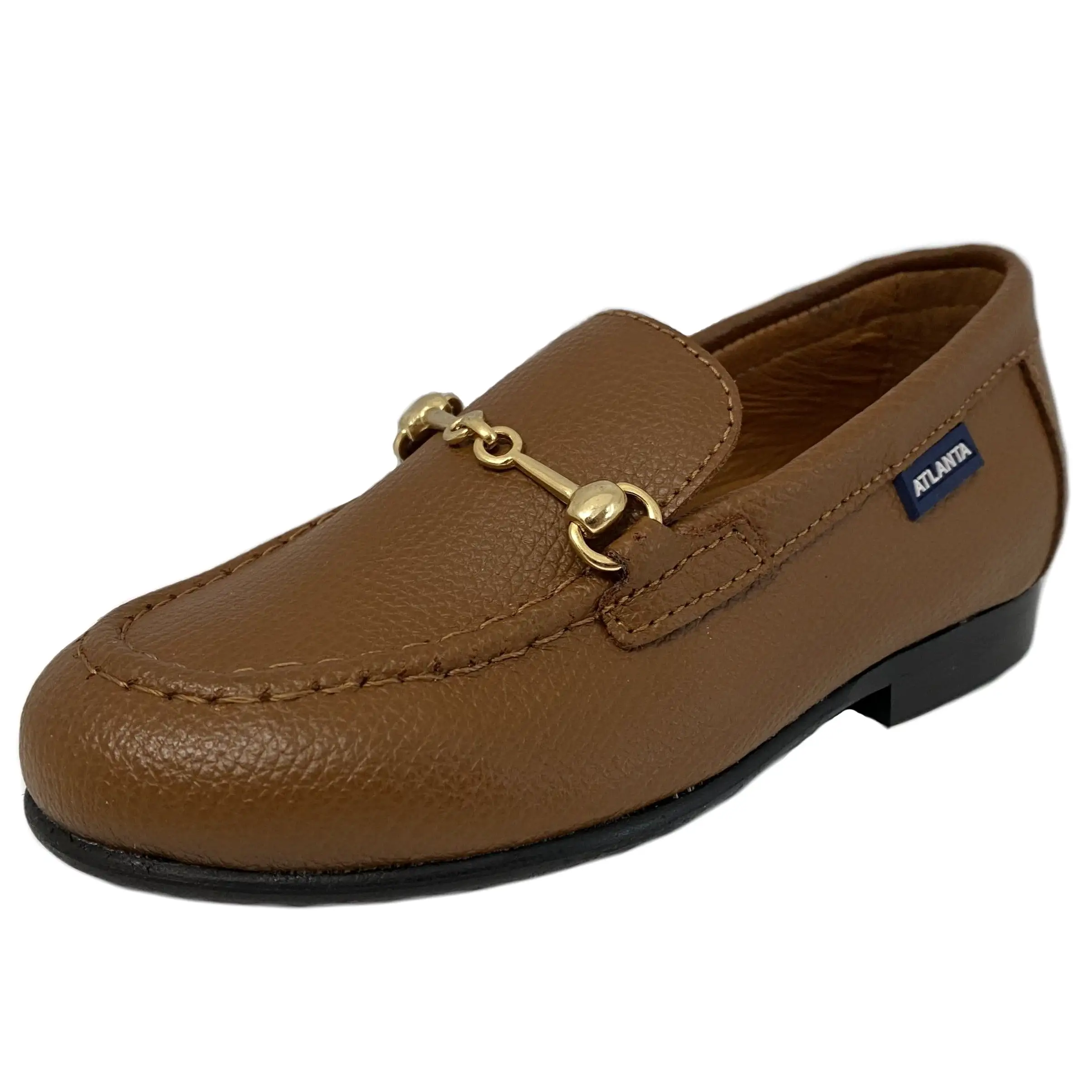 Atlanta Mocassin Boy's & Girl's Slip On Chain Loafer, Cuoio