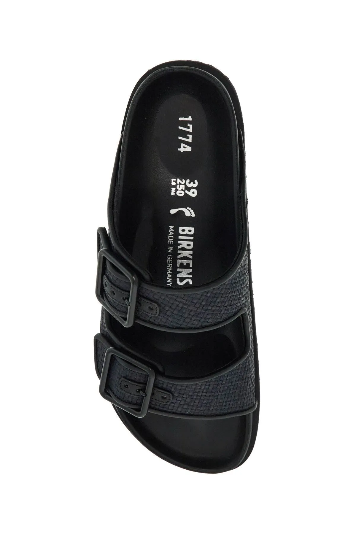 Birkenstock 1774 Arizona Raffia Slide   Black