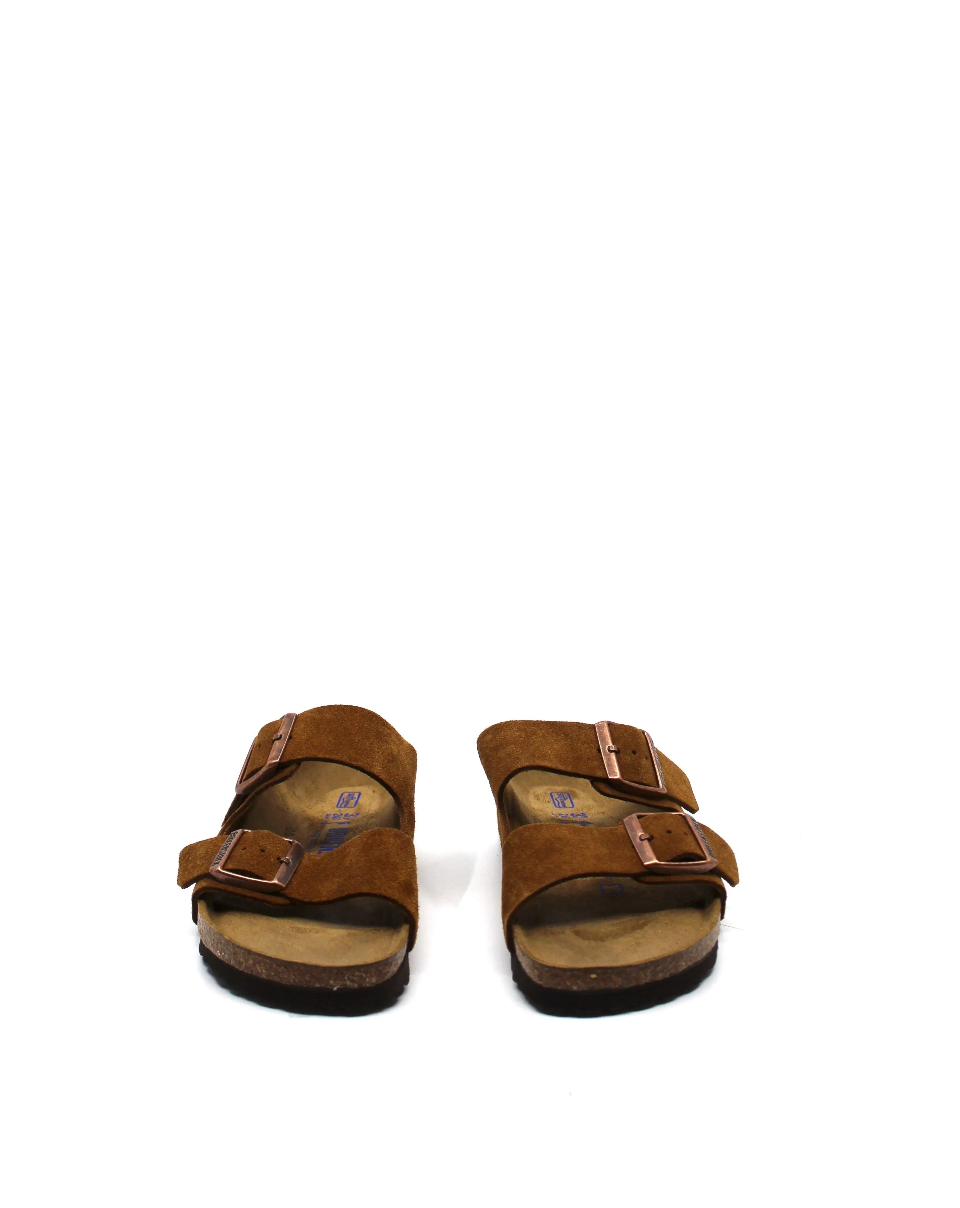 Birkenstock Arizona Mink Suede Narrow Soft Footbed