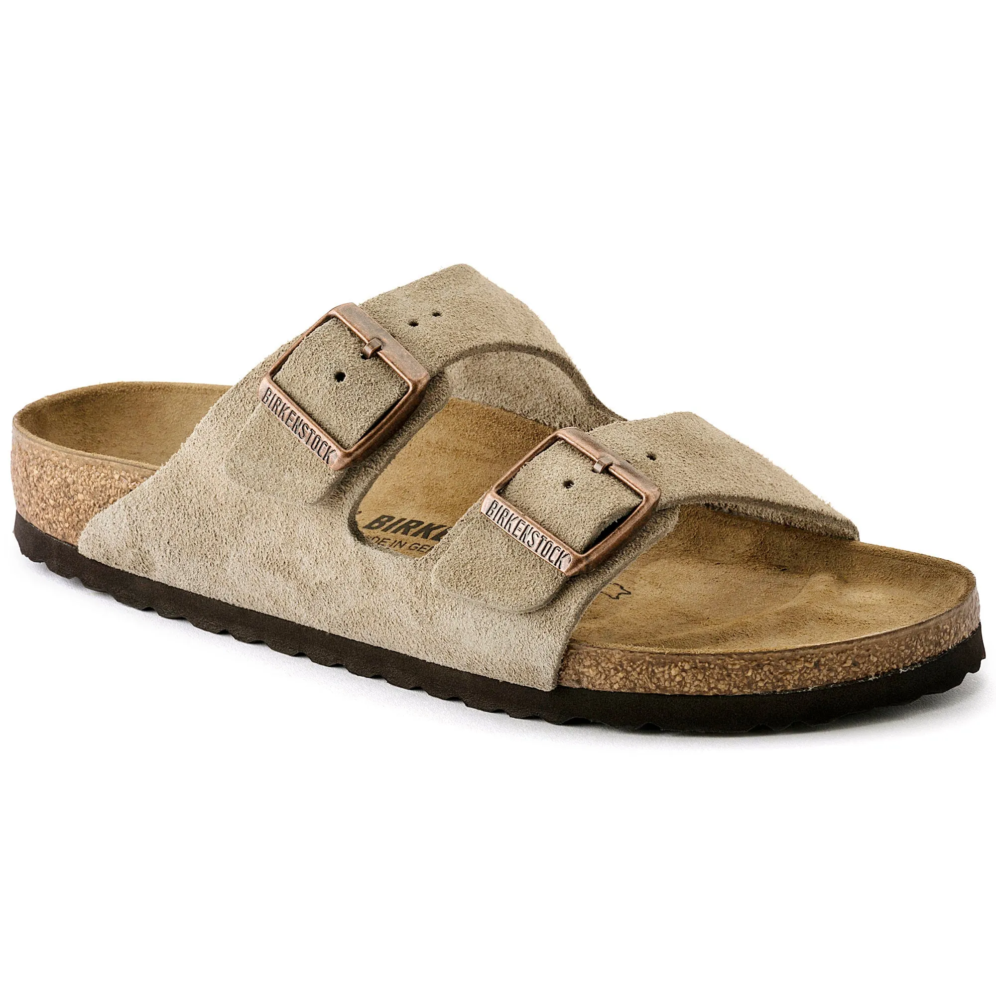 Birkenstock Arizona Suede Leather Color: Taupe  (MEDIUM/NARROW WIDTH)