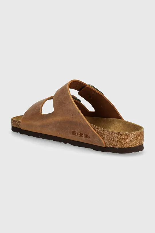 Birkenstock leather sliders Arizona men's brown color 1028272