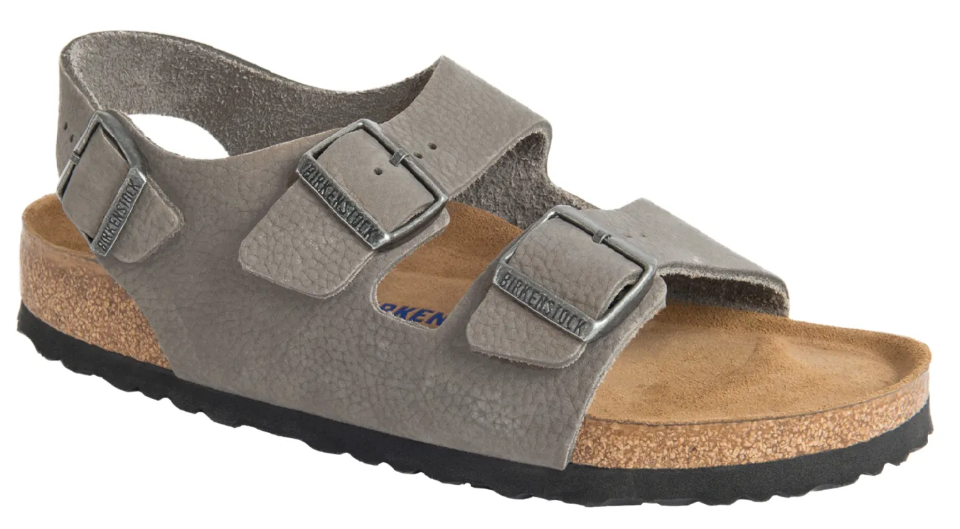 Birkenstock Milano Soft Footbed Nubuck Whale Grey