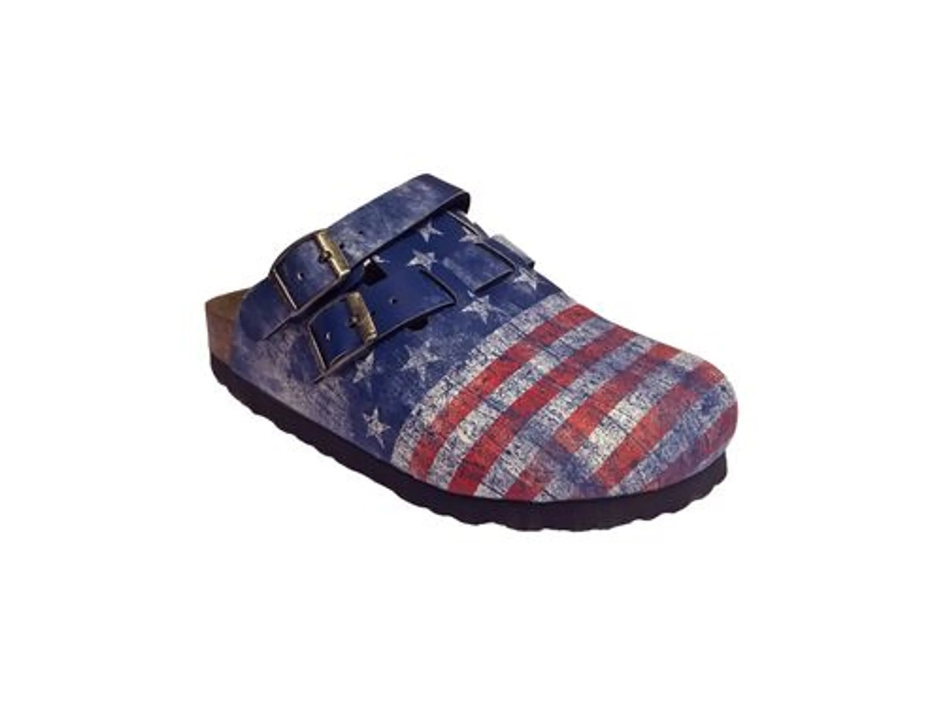 Birkenstock Professional Clog Kay flag stars and stripes blue, patterned Birko-Flor