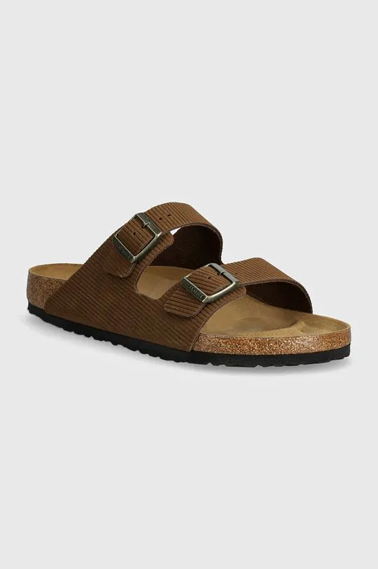 Birkenstock suede sliders Arizona men's brown color 1028280