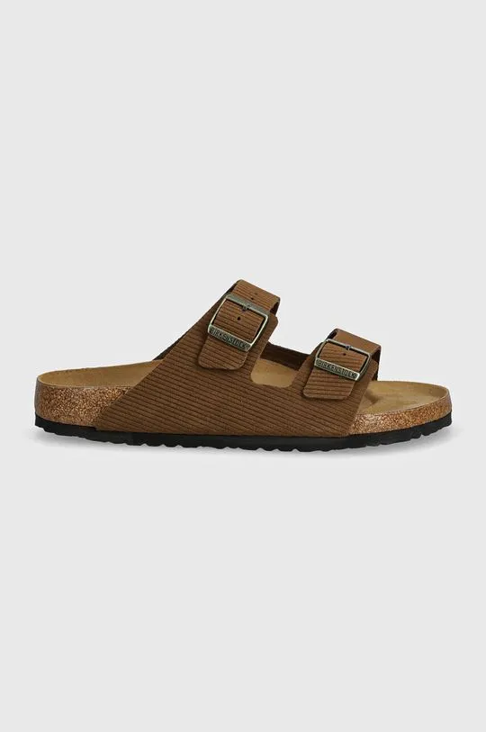 Birkenstock suede sliders Arizona men's brown color 1028280